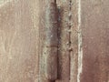 Iron garage doors. Rusty door. Door hinges. Close up shot Royalty Free Stock Photo