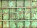 Iron garage doors. Rusty door. Door hinges. Close up shot Royalty Free Stock Photo