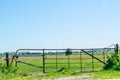 Iron gate in dutch polder landscape Royalty Free Stock Photo