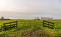 Iron gate in a Dutch polder landscape Royalty Free Stock Photo