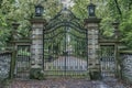 Iron gates at castle hrad Bouzov Royalty Free Stock Photo