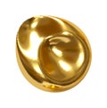 Iron gold Metaball shapes of objects realistic 3d design. Golden Meteorites asteroids comet Round ball spherical
