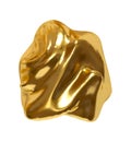 Iron gold Metaball shapes of objects realistic 3d design. Golden Meteorites asteroids comet Round ball spherical