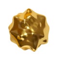 Iron gold Metaball shapes of objects realistic 3d design. Golden Meteorites asteroids comet Round ball spherical