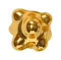 Iron gold Metaball shapes of objects realistic 3d design. Golden Meteorites asteroids comet Round ball spherical