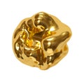 Iron gold Metaball shapes of objects realistic 3d design. Golden Meteorites asteroids comet Round ball spherical