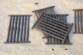 iron grate in the booth Royalty Free Stock Photo