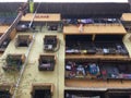 Iron grill on window and Balcony on cooperative housing society building Kalya