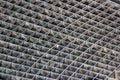 Iron gutter grates and metal vent grids as background