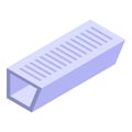 Iron gutter icon, isometric style