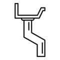 Iron gutter icon, outline style
