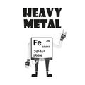 Iron - heavy metal from periodic table, metalhead