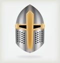 Iron helmet of the medieval knight. Royalty Free Stock Photo