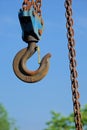 Iron hook and chain Royalty Free Stock Photo