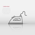 Iron icon in flat style. Laundry equipment vector illustration on white isolated background. Ironing business concept Royalty Free Stock Photo