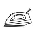 The iron icon. Outlines of an electric appliance for ironing clothes after washing and drying.