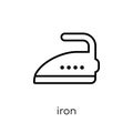 iron icon. Trendy modern flat linear vector iron icon on white b Royalty Free Stock Photo