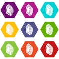 Iron icons set 9 vector Royalty Free Stock Photo