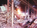 Iron industry work in under process with fire