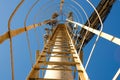 An iron ladder leads up to the tower