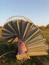 Iron ladder lying on the grass