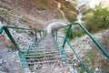 Iron ladder on the mountain Royalty Free Stock Photo