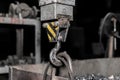 Iron Lifting Hook Industrial Crane Mechanism Close-up Royalty Free Stock Photo