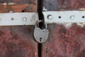 Iron lock on iron doors