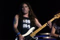 The Iron Maiden during the concert, the bassist Steve Harris Royalty Free Stock Photo