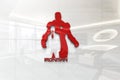 Iron man marvel on glossy office wall realistic texture Royalty Free Stock Photo