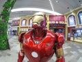 Iron man life size model, a fictional superhero appearing in American comic books published by Marvel Comics at a cinema zone.