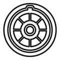 Iron manhole icon outline vector. City road