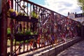 An iron memorial shrine gate at Crossbones Garden , London, UK