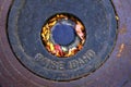 Iron Metal Round Manhole Cover in City of Boise Idaho Royalty Free Stock Photo