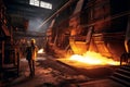 Iron metallurgy metal furnace people foundry heat welder factory steel industrial