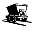 Iron miner`s trolley. Vector drawing Royalty Free Stock Photo