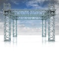 Iron new building construction frame with blue sky Royalty Free Stock Photo