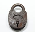 Iron old door padlock. Royalty Free Stock Photo