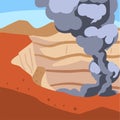 Iron Ore Mining Quarry, Metallurgical Industry Concept Vector Illustration