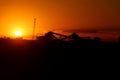 Iron Ore processing plant at sunset Royalty Free Stock Photo