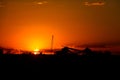 Iron Ore processing plant at sunset Royalty Free Stock Photo