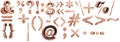 Iron ore stone symbols on white background.