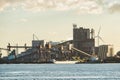 Iron ore unloaded in harbor