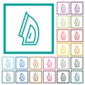 Iron outline flat color icons with quadrant frames Royalty Free Stock Photo