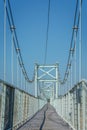 iron pedestrian bridge over the river