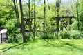 Iron Pedestrian Bridge at Yantic Falls Indian Leap in Norwich, Connecticut