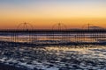 Sunset at Southport beach in Merseyside Royalty Free Stock Photo