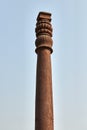 Iron pillar of Delhi structure part Qutb complex in South Delhi, India, rust resistant iron pillar