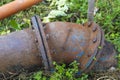 iron pipes rusted with age Royalty Free Stock Photo