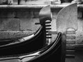 Iron prow head of a Venetian from Venice gondola, known as the Royalty Free Stock Photo